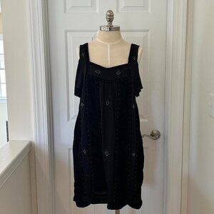 LUCKY BRAND BLACK MIDI DRESS W ruffle